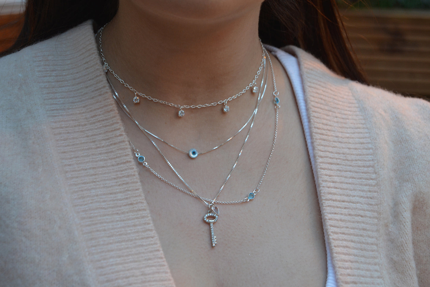 Crystal Droplet Choker Necklace