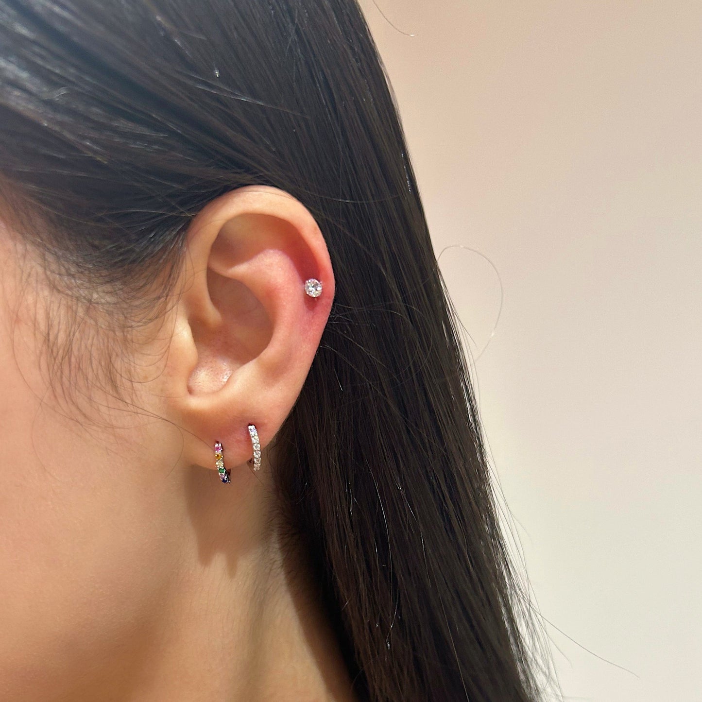 Slim Pavè Huggie Earrings