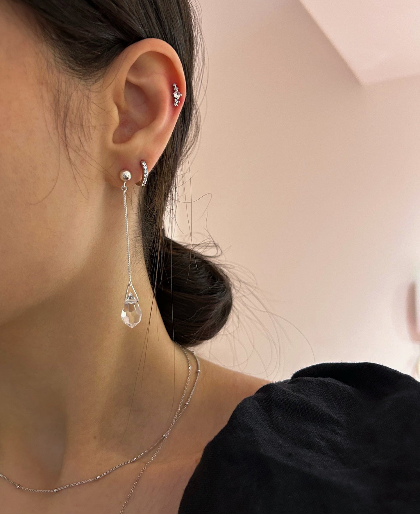 Slim Pavè Huggie Earrings