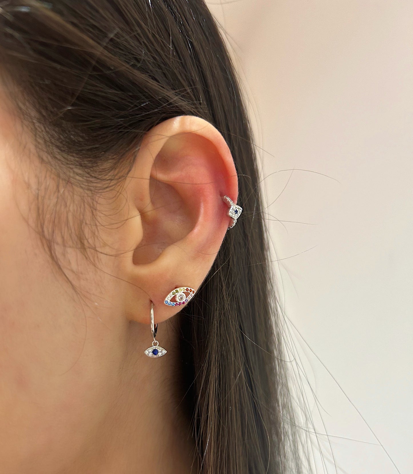 Colourful Evil Eye Piercing Stud