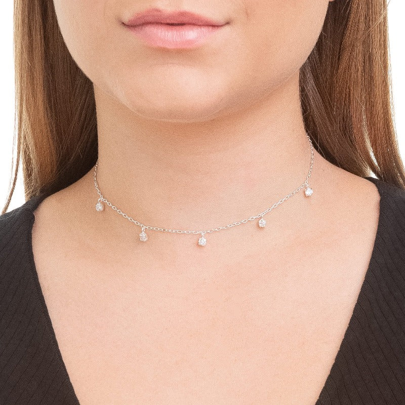 Crystal Droplet Choker Necklace