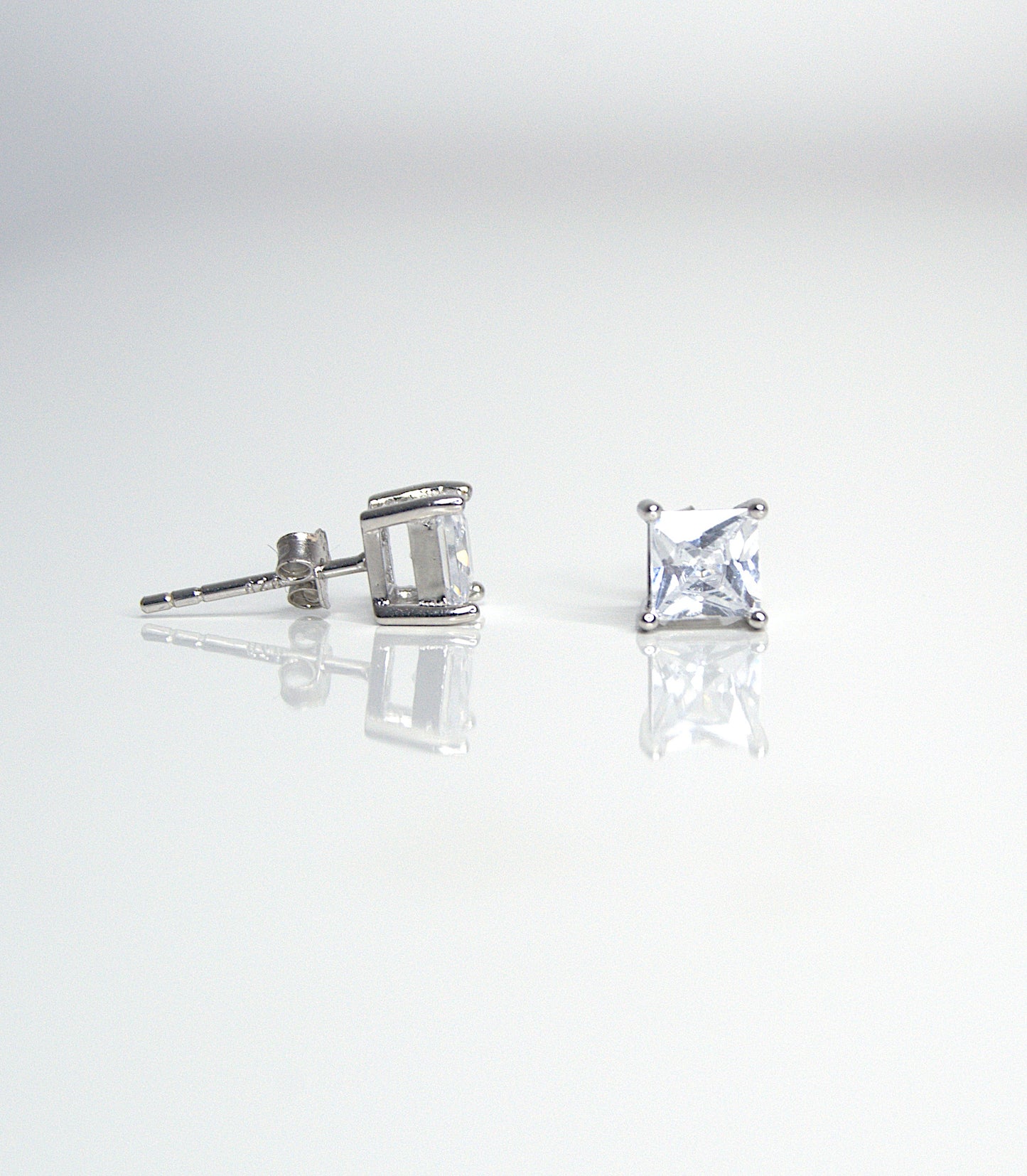 Ice Square Cut Stud Earrings