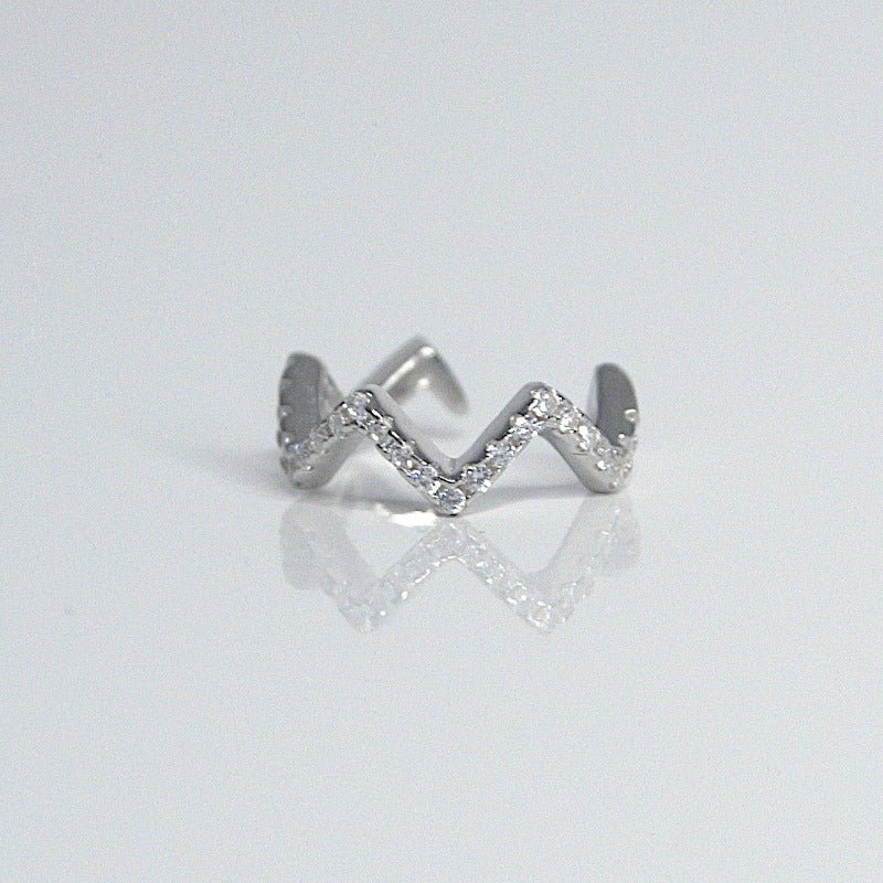 Zig Zag Pavé Ear Cuff - Heloga Pratas