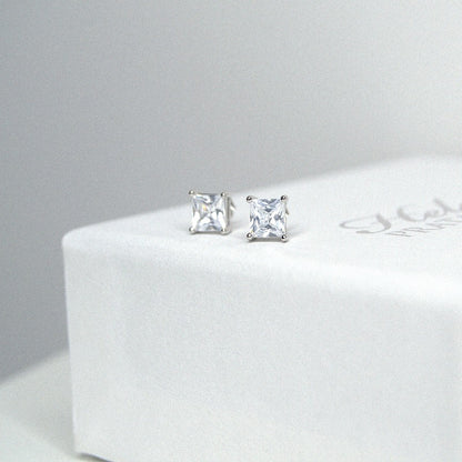 Ice Square Cut Stud Earrings