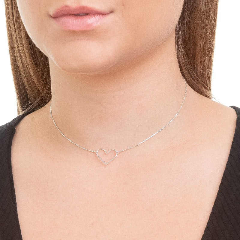 Hollow Heart Choker Necklace