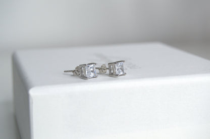 Ice Square Cut Stud Earrings