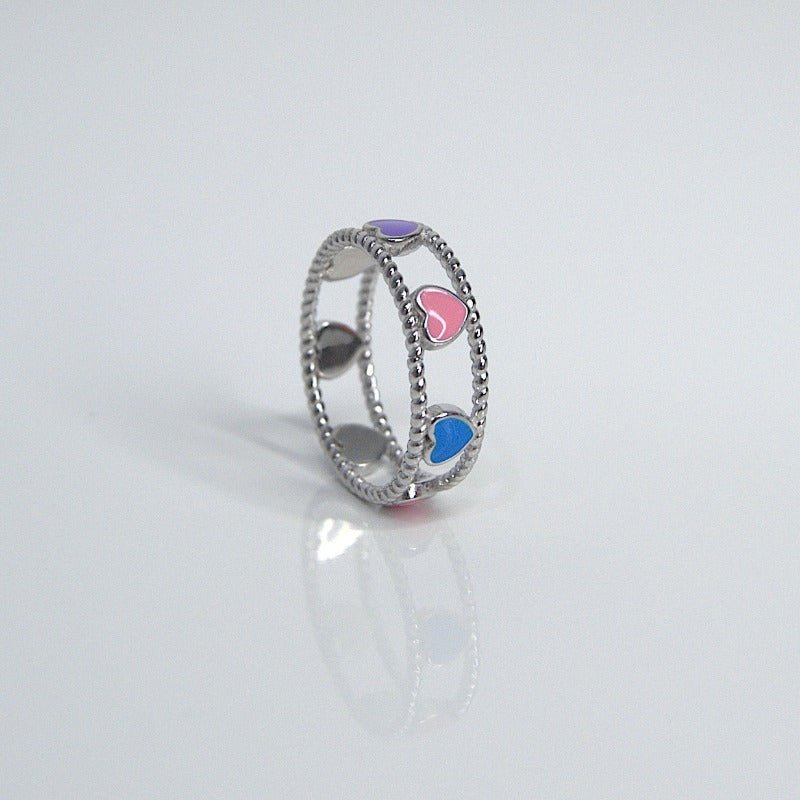 Colourful Hearts Ring - Heloga Pratas