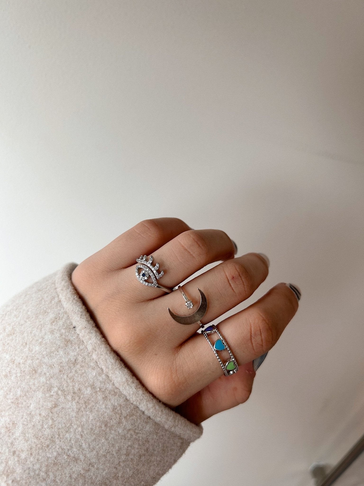 Colourful Hearts Ring - Heloga Pratas